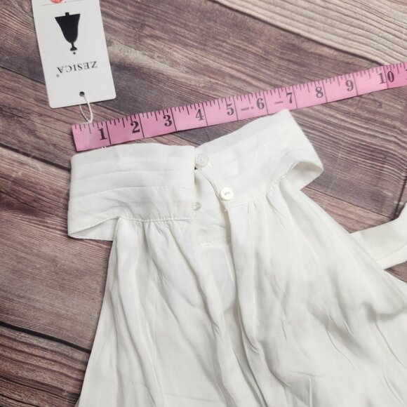 SOLD Zessika White Halter Ruffle Maxi Dress - Picture 7 of 9